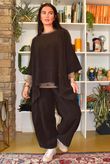 Lock Needlecord Shirring Barrel Pant Coffee Bean